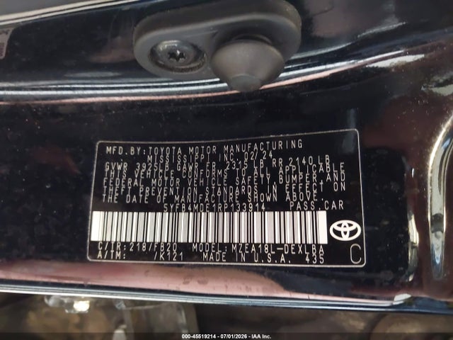 Aukcja sprzedaży 2024 Toyota Corolla Le, vin: 5YFB4MDE1RP133914, numer aukcji: 45519214