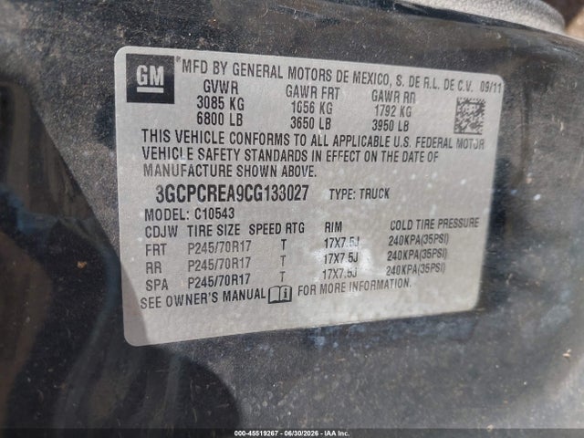 Продаж на аукціоні авто 2012 Chevrolet Silverado 1500 Ls, vin: 3GCPCREA9CG133027, номер лоту: 45519267