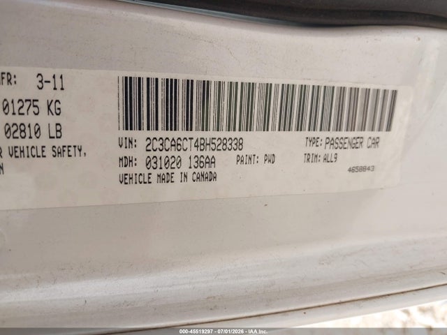 Продажа на аукционе авто 2011 Chrysler 300c, vin: 2C3CA6CT4BH528338, номер лота: 45519297