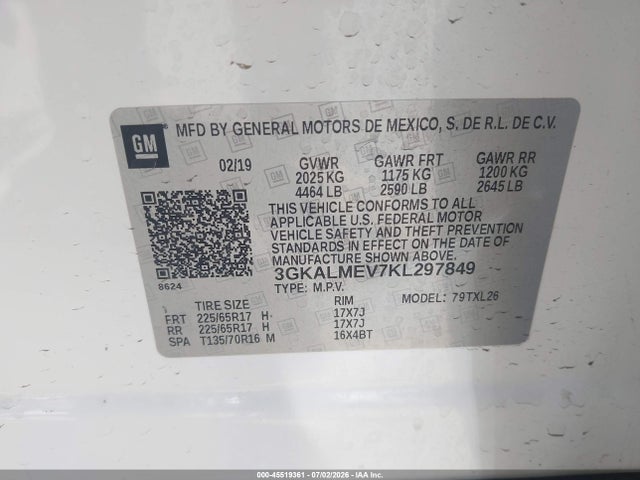 GMC Terrain Sle 2019 3GKALMEV7KL297849 Image 9