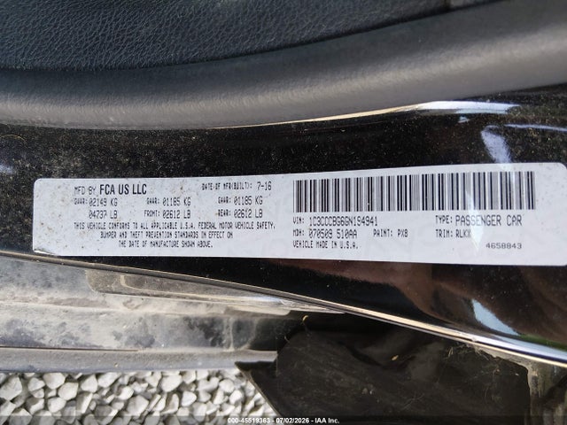 Chrysler 200 S 2016 1C3CCCBG6GN194941 Image 9