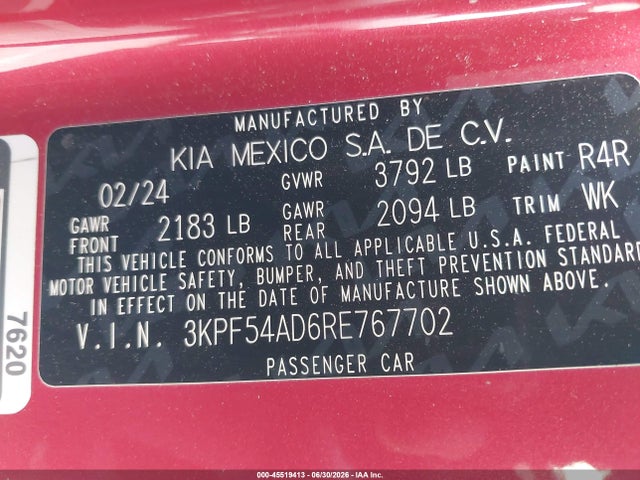 KIA Forte Gt-line 2024 3KPF54AD6RE767702 Image 9