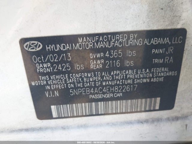 Hyundai SONATA GLS 2014 5NPEB4AC4EH822617 Image 9