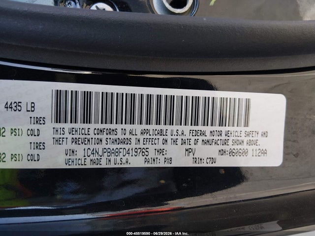 Aukcja sprzedaży 2015 Jeep Patriot Altitude Edition, vin: 1C4NJPBA8FD419765, numer aukcji: 45519590
