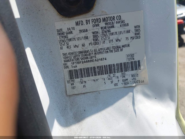 Aukcja sprzedaży 2011 Ford Super Duty F-250 Srw Xl, vin: 1FTBF2A68BEA21674, numer aukcji: 45519617