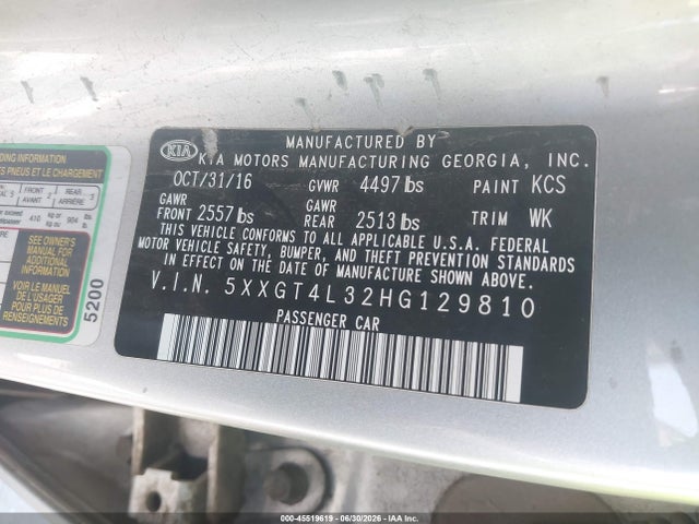 KIA Optima Lx 2017 5XXGT4L32HG129810 Image 9