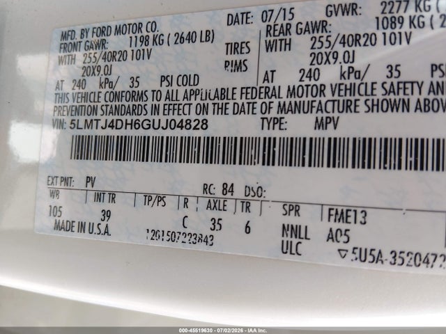 5LMTJ4DH6GUJ04828 Lincoln Mkc Black Label