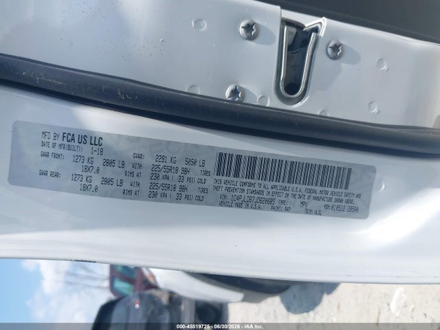 45519725 :رقم المزاد ، 1C4PJLDB7JD620685 vin ، 2018 Jeep Cherokee Limited Fwd مزاد بيع