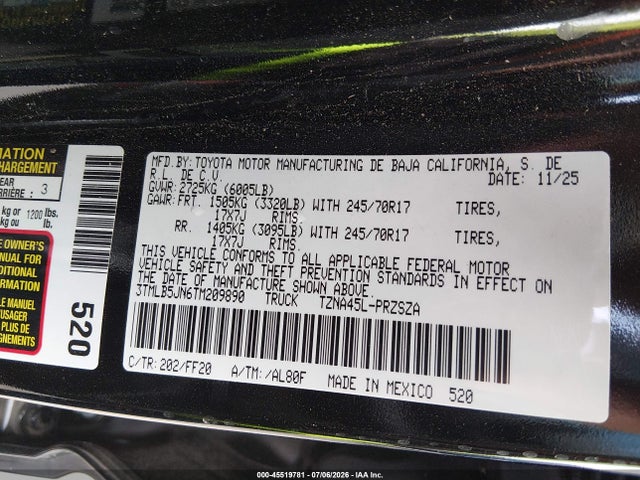 Toyota Tacoma Sr5 2026 3TMLB5JN6TM209890 Image 9