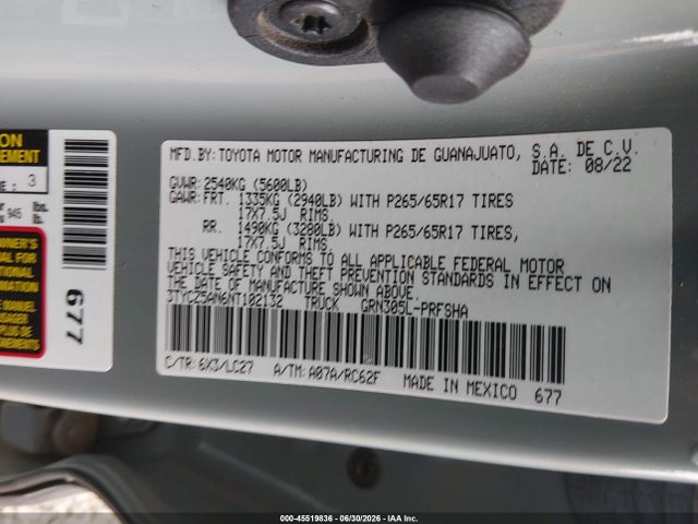 3TYCZ5AN6NT102132 Toyota Tacoma Trd Sport