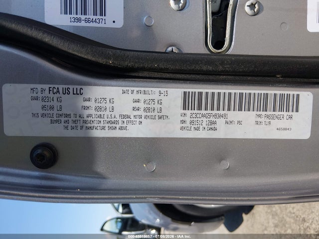 Продажа на аукционе авто 2015 Chrysler 300 Limited, vin: 2C3CCAAG5FH930491, номер лота: 45519857