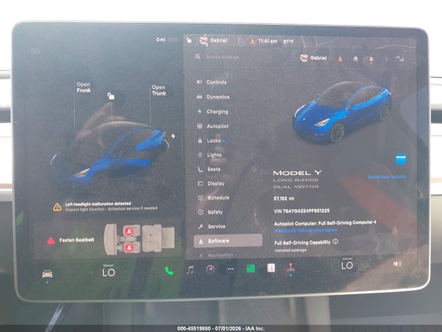 Продажа на аукционе авто 2023 Tesla Model Y Awd/long Range Dual Motor All-wheel Drive, vin: 7SAYGAEE4PF851225, номер лота: 45519880