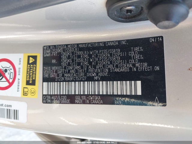 Продаж на аукціоні авто 2015 Lexus Rx 350, vin: 2T2ZK1BA9FC153127, номер лоту: 45519889