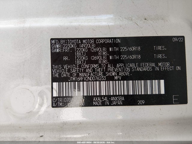 Toyota Rav4 Hybrid Se 2022 JTM16RFV2ND076233 Image 9