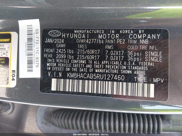 Hyundai Kona Se 2024 KM8HACAB5RU127460 Image 9