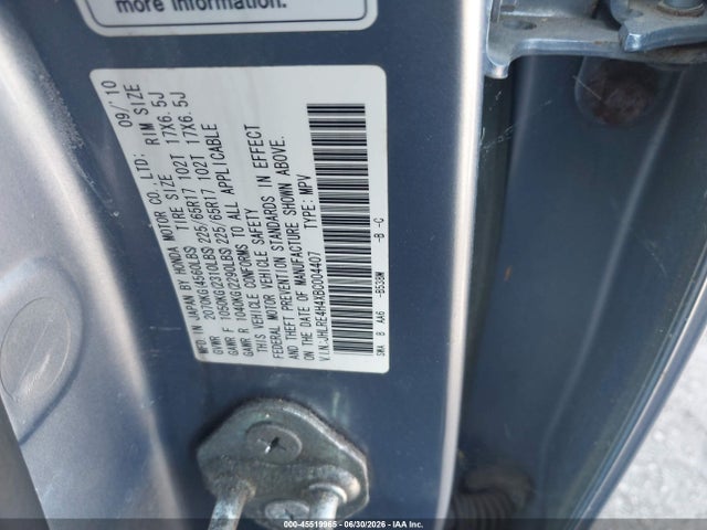 Aukcja sprzedaży 2011 Honda Cr-v Se, vin: JHLRE4H4XBC004407, numer aukcji: 45519965