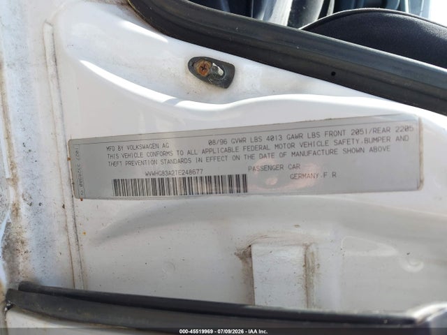 1996 Volkswagen Passat Tdi მანქანა იყიდება აუქციონზე, vin: WVWHG83A2TE248677, აუქციონის ნომერი: 45519969