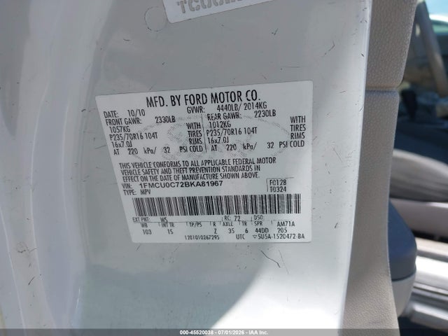 Продажа на аукционе авто 2011 Ford Escape Xls, vin: 1FMCU0C72BKA81967, номер лота: 45520038