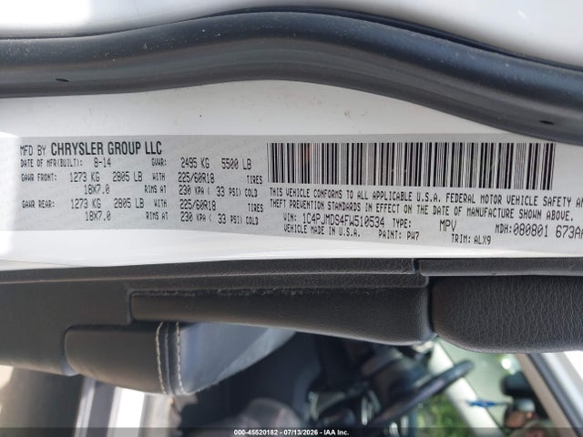 Продажа на аукционе авто 2015 Jeep Cherokee Limited, vin: 1C4PJMDS4FW510534, номер лота: 45520182