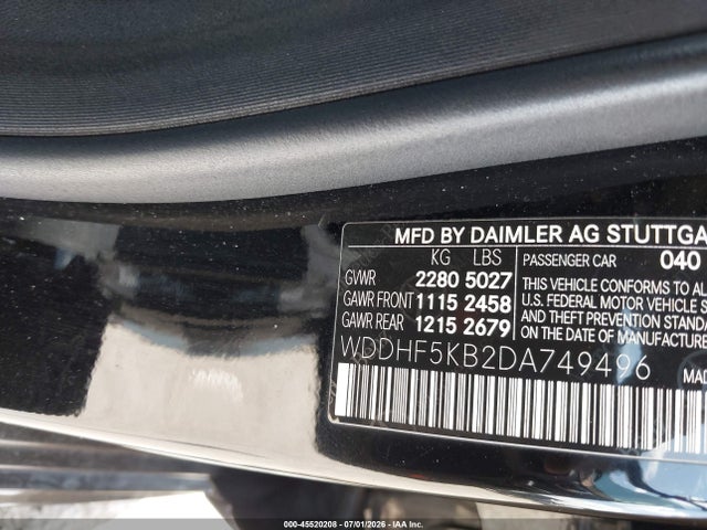 2013 Mercedes-benz E 350 მანქანა იყიდება აუქციონზე, vin: WDDHF5KB2DA749496, აუქციონის ნომერი: 45520208