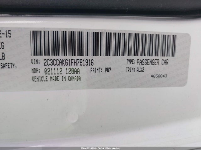 Продаж на аукціоні авто 2015 Chrysler 300c Awd, vin: 2C3CCAKG1FH781916, номер лоту: 45520258