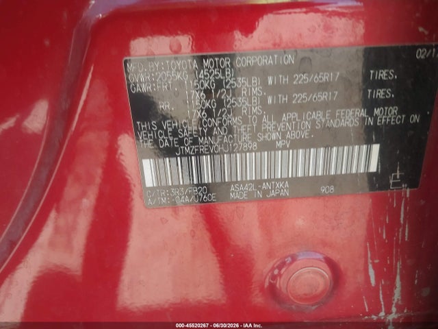 Toyota RAV4 LE 2017 JTMZFREV0HJ127898 Image 9