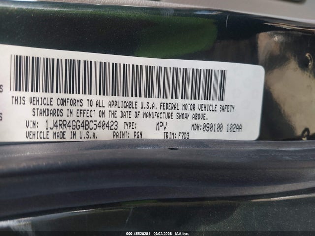 Продажа на аукционе авто 2011 Jeep Grand Cherokee Laredo, vin: 1J4RR4GG4BC540423, номер лота: 45520281