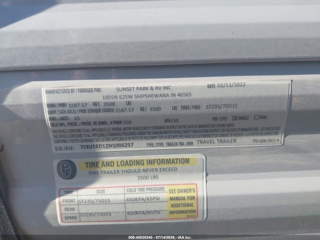 Sun Lite Sport 2022 7J3U1ED12NS006257 Image 9