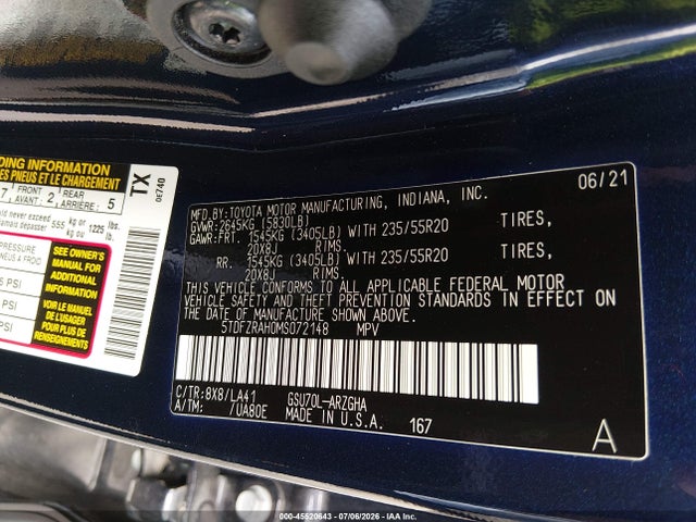 Toyota Highlander Platinum 2021 5TDFZRAH0MS072148 Image 9