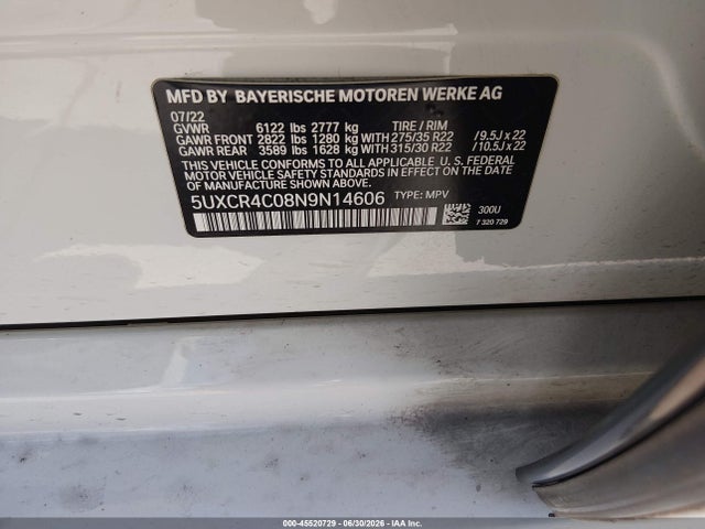 BMW X5 Sdrive40i 2022 5UXCR4C08N9N14606 Image 9