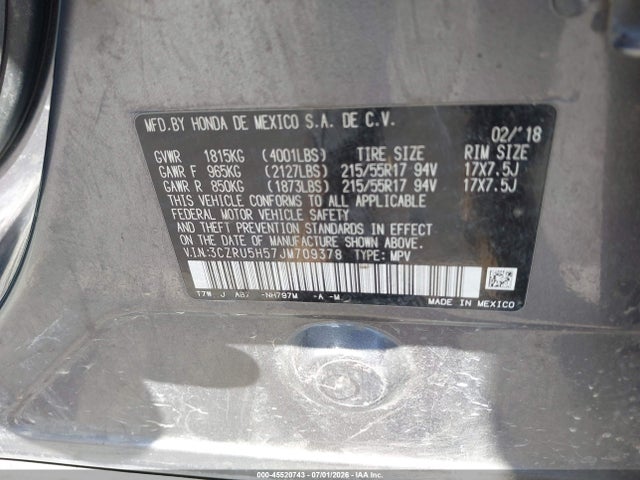 3CZRU5H57JM709378 Honda HR-V EX