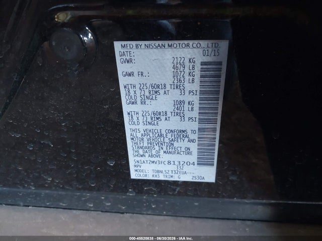 Nissan Rogue Sl 2015 5N1AT2MV3FC813204 Image 9