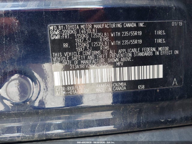 Toyota Rav4 Xle Premium 2019 2T3A1RFV2KW010620 Image 9