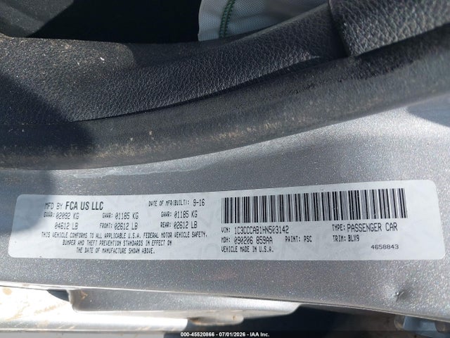 Продажа на аукционе авто 2017 Chrysler 200 Limited Platinum, vin: 1C3CCCAB1HN503142, номер лота: 45520866
