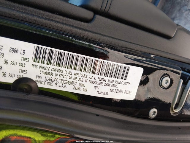 Продаж на аукціоні авто 2013 Jeep Grand Cherokee Overland, vin: 1C4RJFCT3DC649857, номер лоту: 45520978
