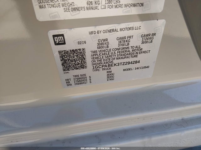Chevrolet Silverado 1500 2026 1GCPABEK3TZ294284 Image 9