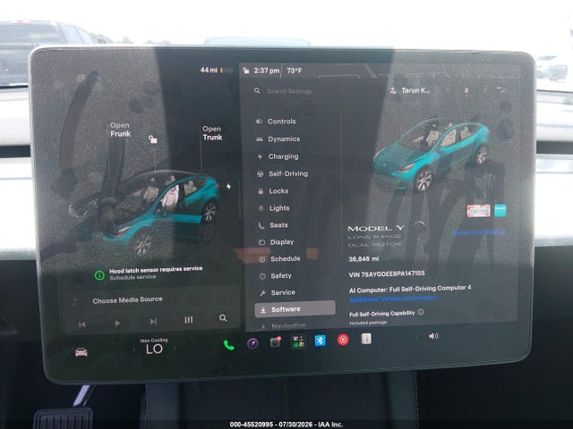 Продаж на аукціоні авто 2023 Tesla Model Y Awd/long Range Dual Motor All-wheel Drive, vin: 7SAYGDEE8PA147155, номер лоту: 45520995
