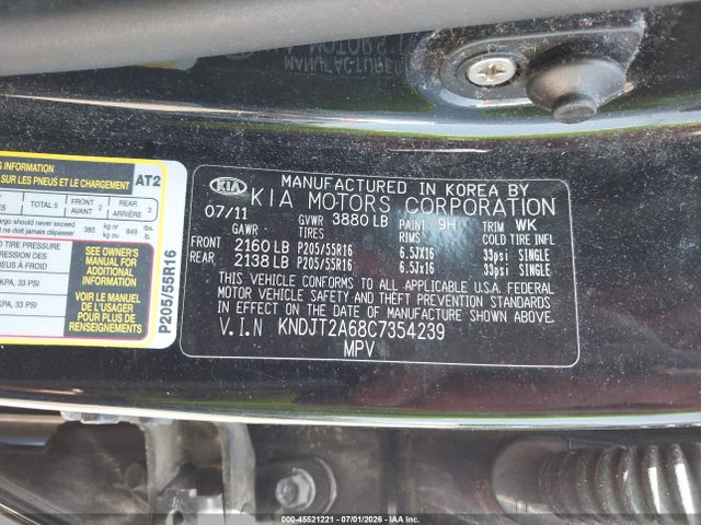 Aukcja sprzedaży 2012 Kia Soul +, vin: KNDJT2A68C7354239, numer aukcji: 45521221