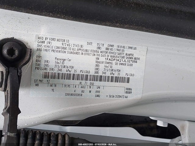 Ford FOCUS SE 2018 1FADP3K21JL327056 Image 9