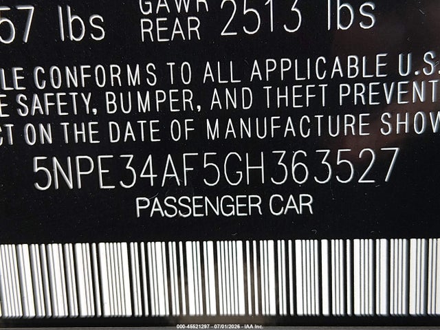 Hyundai Sonata Sport 2016 5NPE34AF5GH363527 Image 9