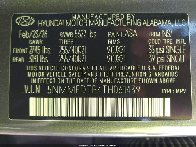 Продаж на аукціоні авто 2026 Genesis Gv70 2.5t Sport Prestige, vin: 5NMMFDTB4TH061439, номер лоту: 45521298