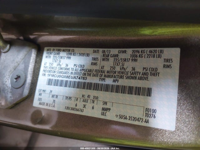 Ford ESCAPE SE 2014 1FMCU0GX8EUA74783 Image 9