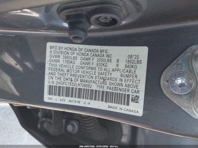 2HGFC1E52LH706562 Honda CIVIC SI SEDAN