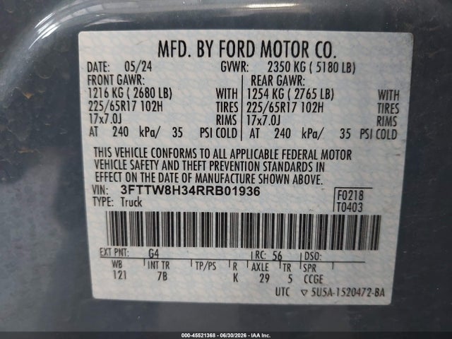 Ford Maverick Xlt 2024 3FTTW8H34RRB01936 Image 9