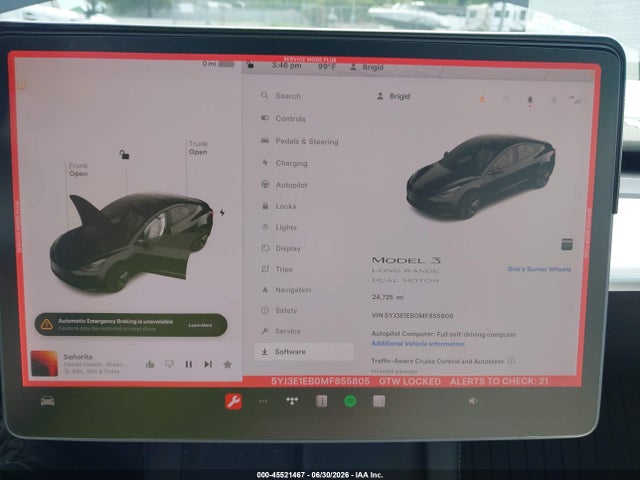 45521467 :رقم المزاد ، 5YJ3E1EB0MF855805 vin ، 2021 Tesla Model 3 Long Range Dual Motor All-wheel Drive مزاد بيع