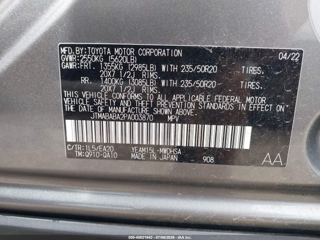 Toyota Bz4x Limited 2023 JTMABABA2PA003870 Image 9