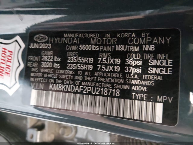 Продаж на аукціоні авто 2023 Hyundai Ioniq 5 Sel, vin: KM8KNDAF2PU218718, номер лоту: 45521616