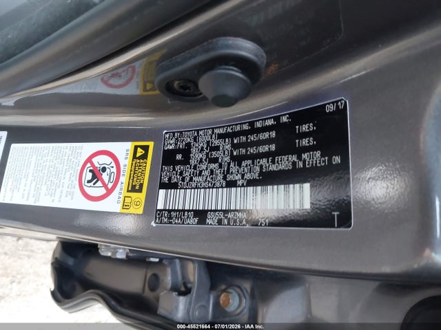 5TDJZRFH3HS473878 Toyota Highlander Xle