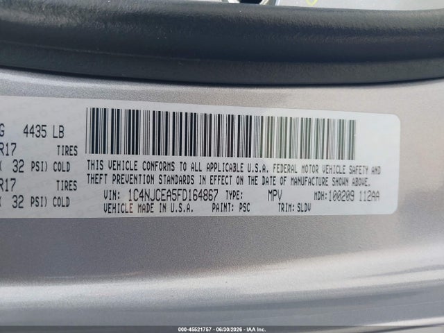 Jeep Compass High Altitude Edition 2015 1C4NJCEA5FD164867 Image 9