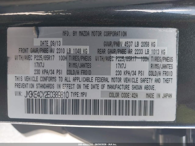 Mazda Cx-5 Touring 2014 JM3KE4CY2E0389810 Image 9